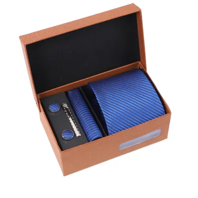 Men'S Fashion Casual Business Jacquard Embroidered Polyester Silk Tie Set