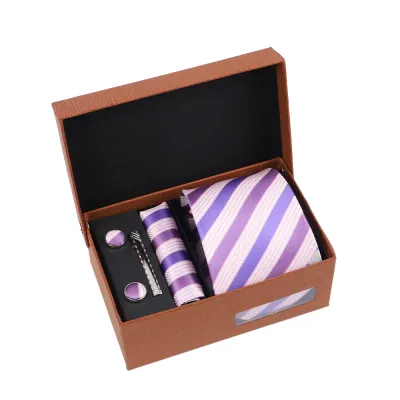 Men'S Fashion Casual Business Jacquard Embroidered Polyester Silk Tie Set