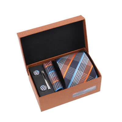 Men'S Fashion Casual Business Jacquard Embroidered Polyester Silk Tie Set