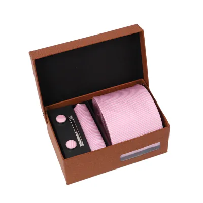 Men'S Fashion Casual Business Jacquard Embroidered Polyester Silk Tie Set