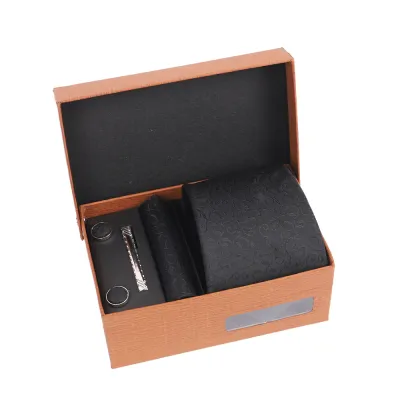 Men'S Fashion Casual Business Jacquard Embroidered Polyester Silk Tie Set