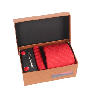 Men'S Fashion Casual Business Jacquard Embroidered Polyester Silk Tie Set