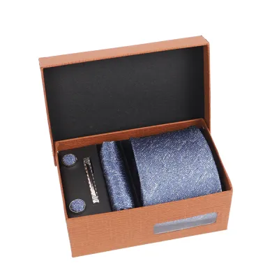 Men'S Fashion Casual Business Jacquard Embroidered Polyester Silk Tie Set