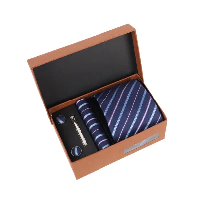 Men'S Fashion Casual Business Jacquard Embroidered Polyester Silk Tie Set