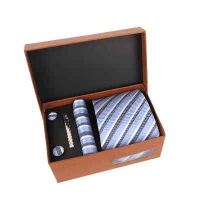 Men'S Fashion Casual Business Jacquard Embroidered Polyester Silk Tie Set