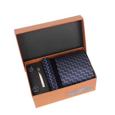 Men'S Fashion Casual Business Jacquard Embroidered Polyester Silk Tie Set