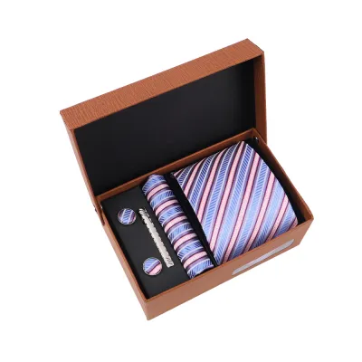 Men'S Fashion Casual Business Jacquard Embroidered Polyester Silk Tie Set