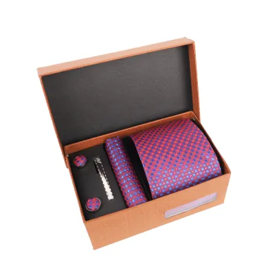 Men'S Fashion Casual Business Jacquard Embroidered Polyester Silk Tie Set