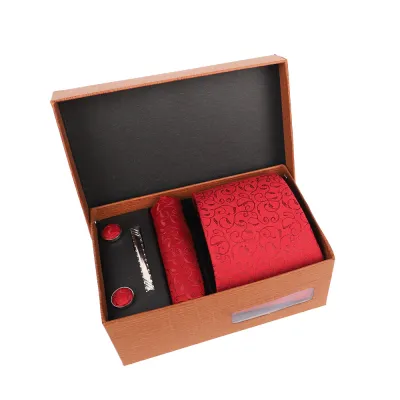 Men'S Fashion Casual Business Jacquard Embroidered Polyester Silk Tie Set