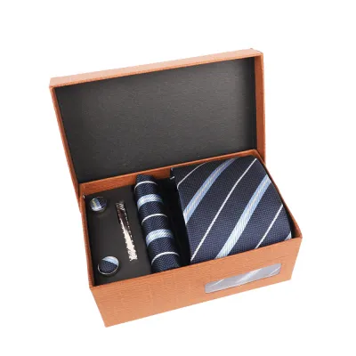 Men'S Fashion Casual Business Jacquard Embroidered Polyester Silk Tie Set