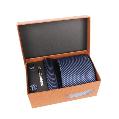 Men'S Fashion Casual Business Jacquard Embroidered Polyester Silk Tie Set