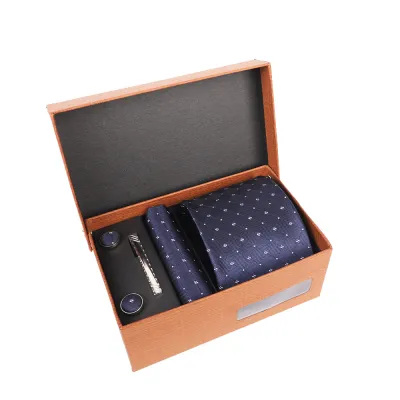 Men'S Fashion Casual Business Jacquard Embroidered Polyester Silk Tie Set