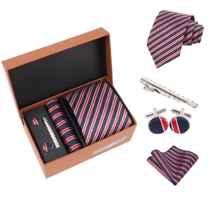 Men'S Fashion Casual Business Jacquard Embroidered Polyester Silk Tie Set