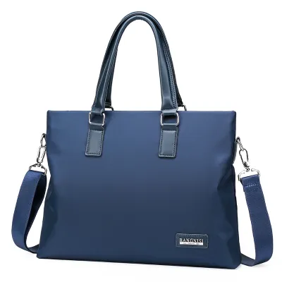 Men'S Fashion Casual Solid Color Business Large Capacity Crossbody Handbag Briefcase