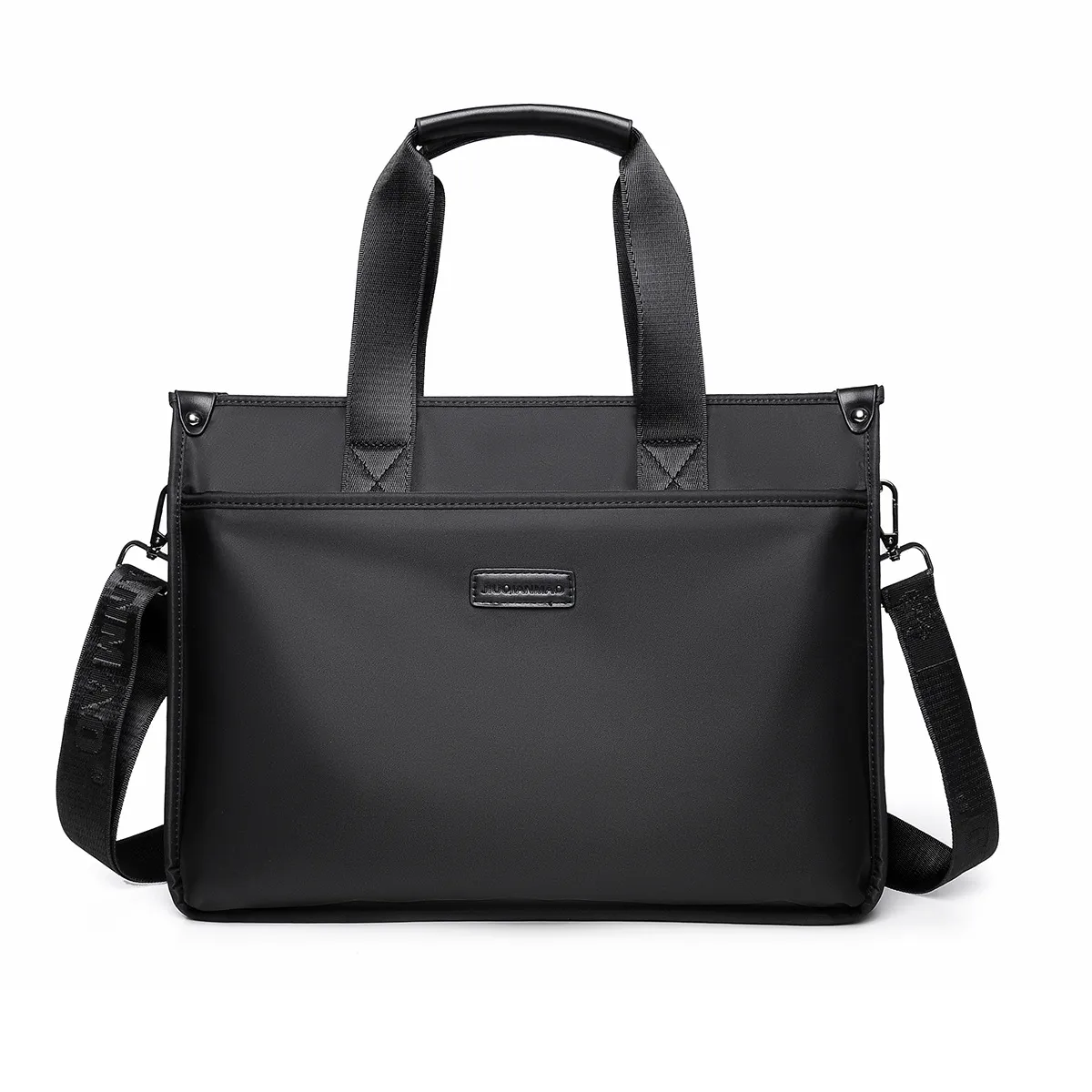 Men'S Fashion Casual Solid Color Oxford Cloth Portable Large Capacity Shoulder Business Briefcase