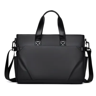 Men'S Fashion Casual Oxford Cloth Solid Color Large Capacity Portable Shoulder Crossbody Computer Briefcase