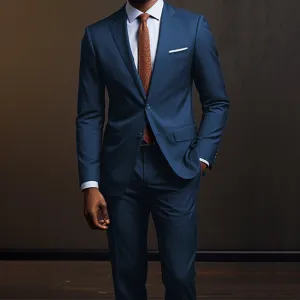 Men Fashion Casual Business Two-Button Long-Sleeve Coat Slim-Fit Pants Suit Two-Piece Set
