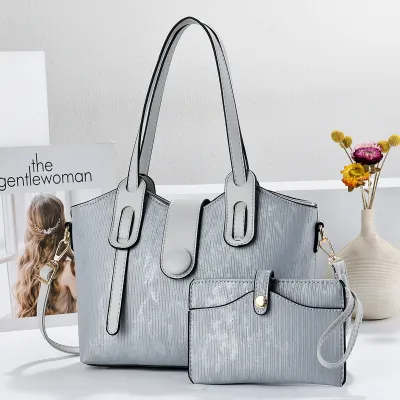 Women Fashion Casual Large Capacity Shoulder Bag Two-Piece Bag Set