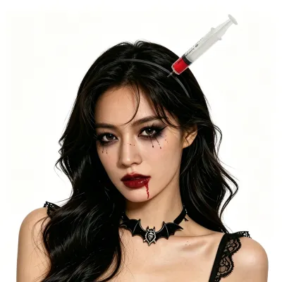 Halloween Head Blood Chopper Party Zombie Tricky Saw Headband Plastic Axe Headwear
