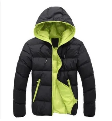 Men Fahsion Casual Autumn Winter Cotton-Padded Long-Sleeve With Hat Coat