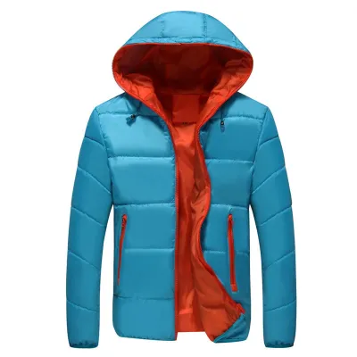 Men Fahsion Casual Autumn Winter Cotton-Padded Long-Sleeve With Hat Coat