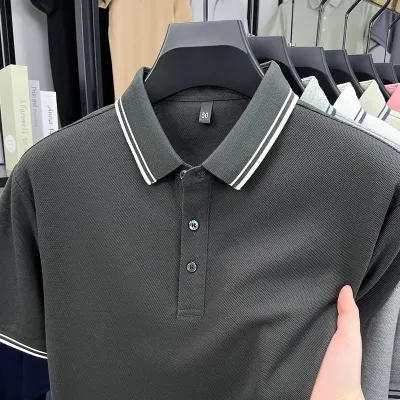 Men'S Fashion Casual Cotton Breathable Short-Sleeve Polo Shirt