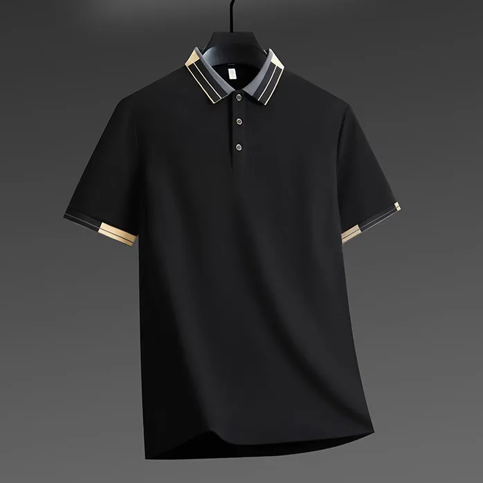 Men'S Fashion Casual Business Lapel Short-Sleeve Polo Shirt
