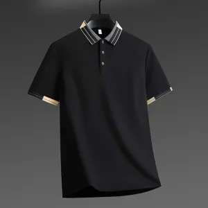 Men'S Fashion Casual Business Lapel Short-Sleeve Polo Shirt