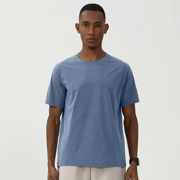 Men'S Fashion Casual Spring And Summer Solid Color Quick-Drying Breathable Short-Sleeved T-Shirt