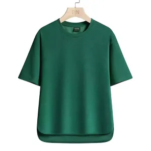 Men Fashion Casual Summer Solid Cotton Short-Sleeve T-Shirt