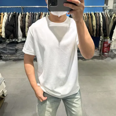 Men Fashion Casual Simple Solid Color Breathable Short Sleeve Quick-Drying T-Shirt
