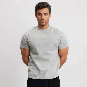 Men Fashion Casual Simple Solid Color Breathable Short Sleeve Quick-Drying T-Shirt