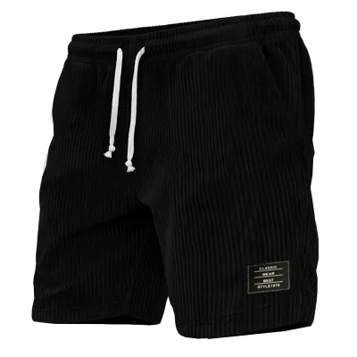 Men'S Fashion Casual Summer Solid Color Corduroy Loose Shorts