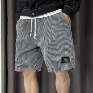 Men'S Fashion Casual Summer Solid Color Corduroy Loose Shorts