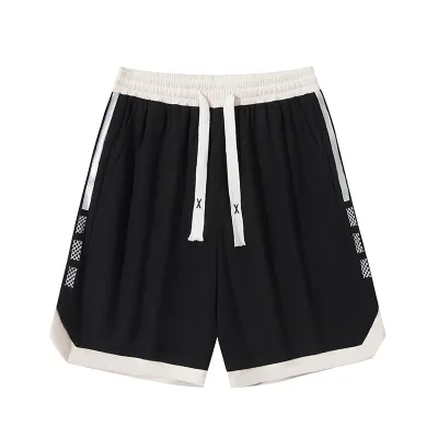 Men Fashion Casual Summer Stitching Breathable Quick-Drying Loose Shorts