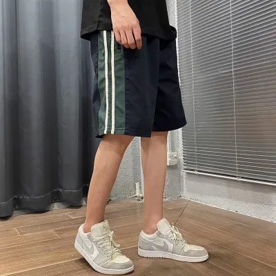 Men Fashiopn Casual Summer Thin Stripe Loose Shorts