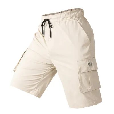 Men'S Fashion Casual Summer Solid Color Thin Breathable Quick-Drying Loose Shorts
