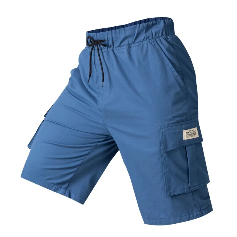 Men'S Fashion Casual Summer Solid Color Thin Breathable Quick-Drying Loose Shorts