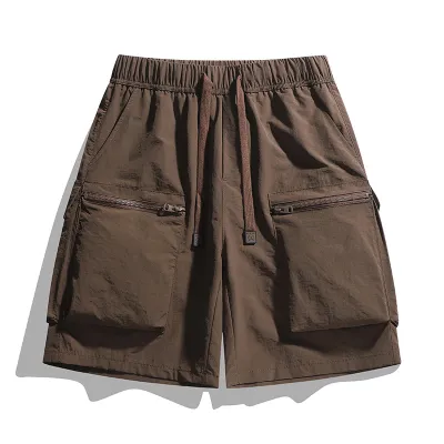 Men'S Fashion Casual Solid Color Pockets Loose Shorts