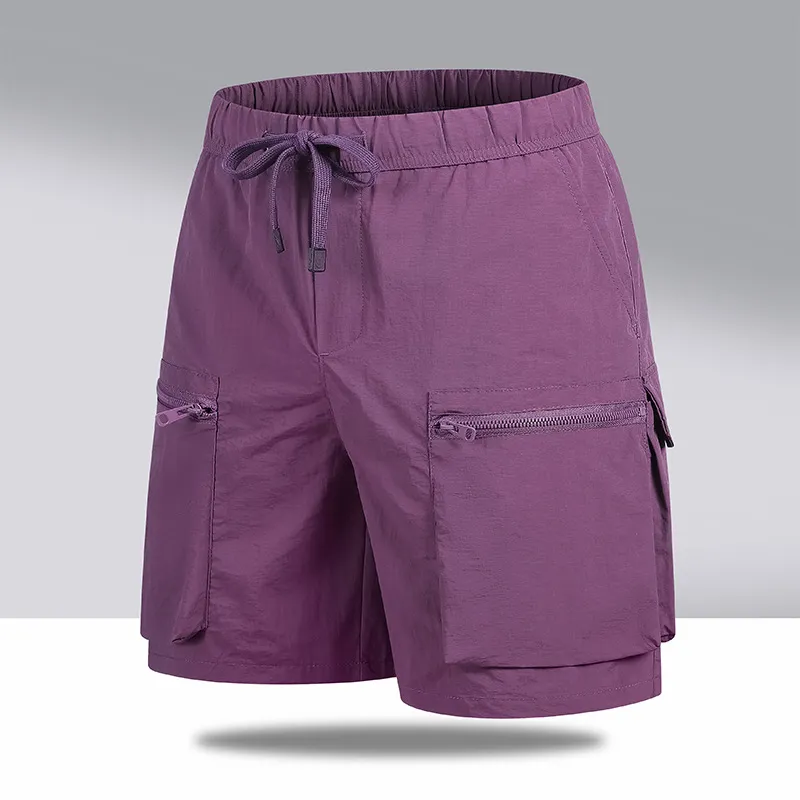 Men'S Fashion Casual Solid Color Pockets Loose Shorts