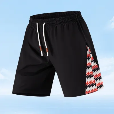 Men Fashion Casual Summer Stitching Thin Loose Ice Silk Shorts