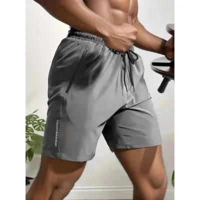 Men Fashion Casual Summer Solid Color Breathable Quick-Drying Loose Shorts
