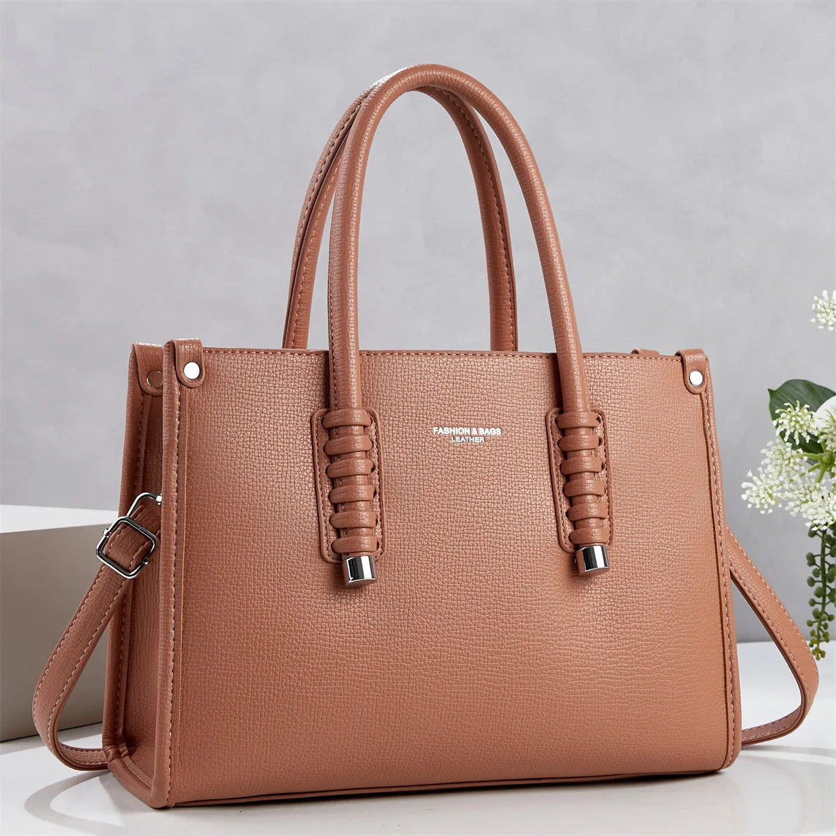 Women Fashion Casual Simple Solid Color Handbag