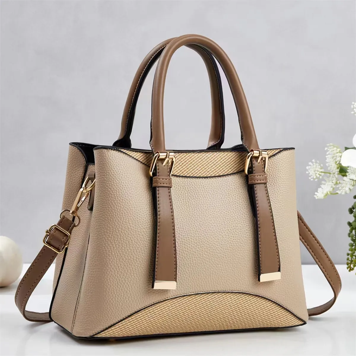 Women Fashion Casual Stitching Handbag
