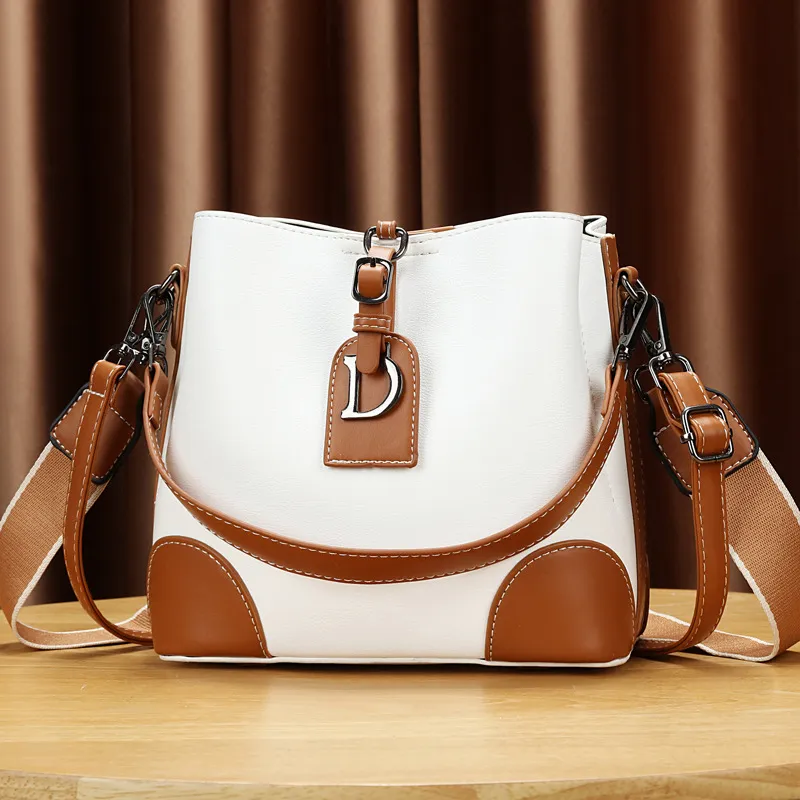 Women Fashion Casual Stitching Large Capacity Handbag