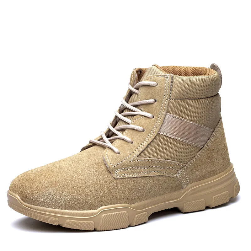 Men'S Fashion Causal Anti-Smashing Anti-Piercing Cowhide Wear-Resistant Safety Shoes