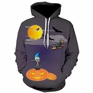 Fashon Casual Autumn Halloween 3d Digital Printing Long Sleeve Hoodies