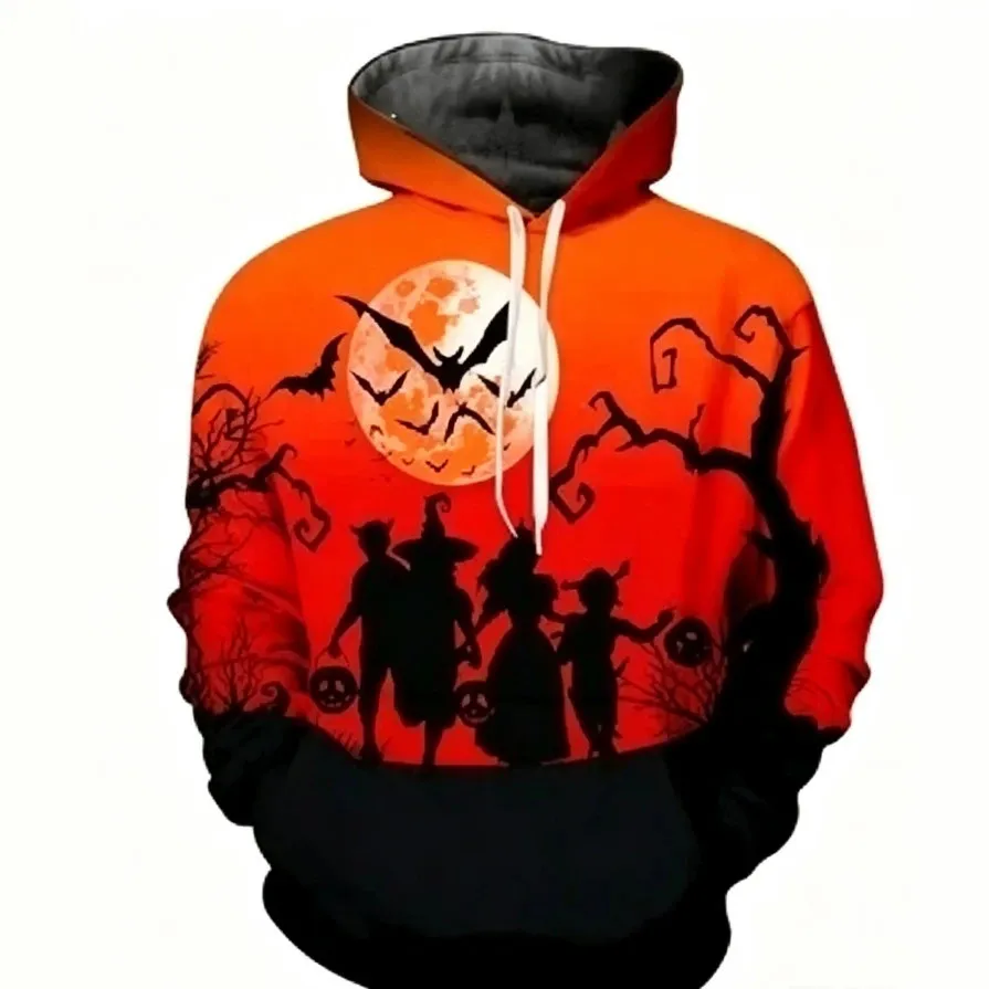 Fashon Casual Autumn Halloween 3d Digital Printing Long Sleeve Hoodies