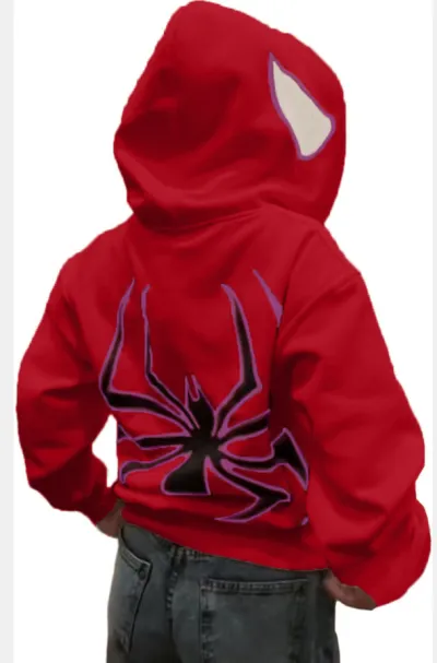 Fashion Casual Halloween Spider Print Zipper Long-Sleeve Hoodies