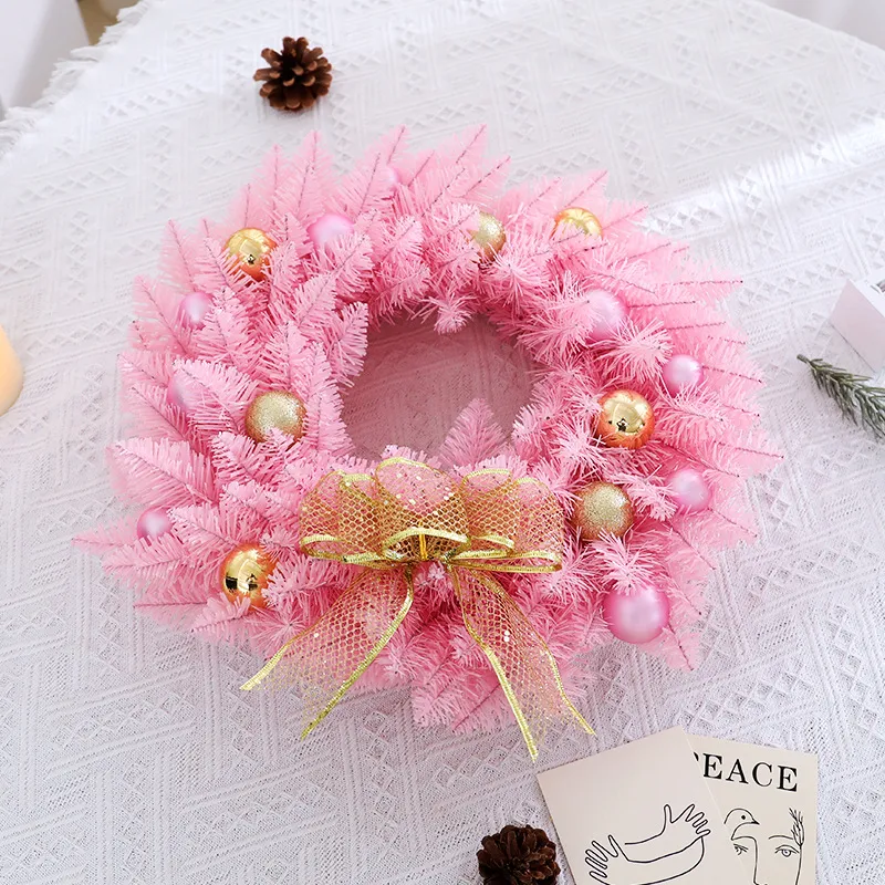 Christmas Pink Pointed Wreath Decoration